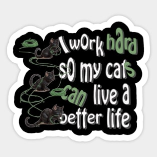 Cats playing with balls of yarn Funny T-shirt 04 Sticker